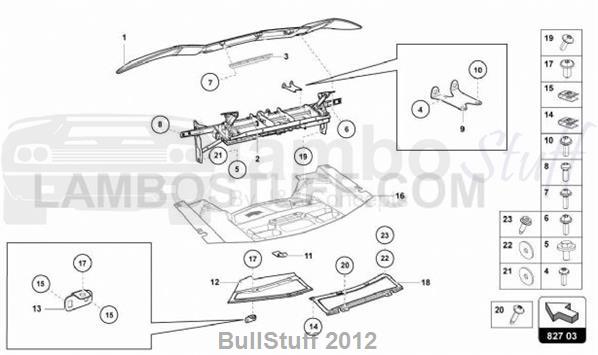 2015 Lamborghini AVENTADOR LP700-4 COUPE JAPAN REAR SPOILER (827.03.00)